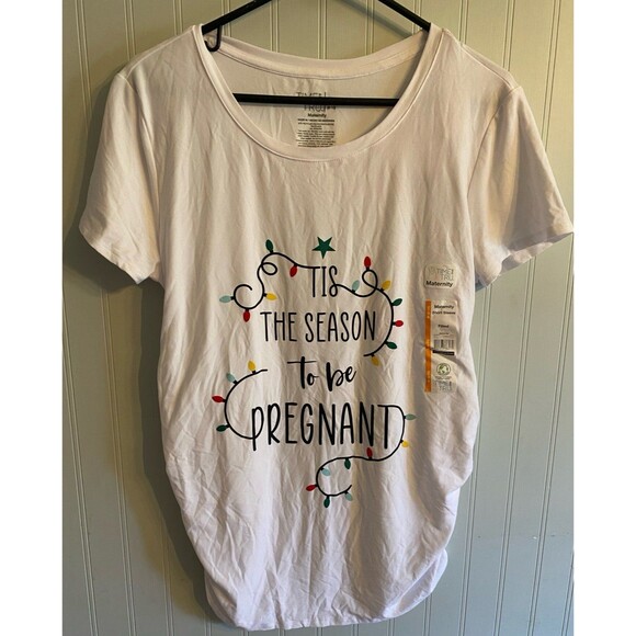 NWT  Maternity holiday tee shirt womens Medium - Picture 1 of 6
